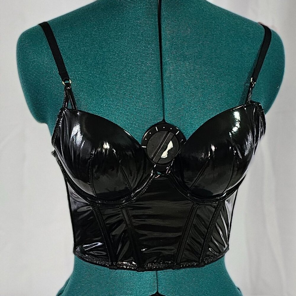 Victoria’s Secret Faux Leather Push‑Up Bra, NWT • 32C